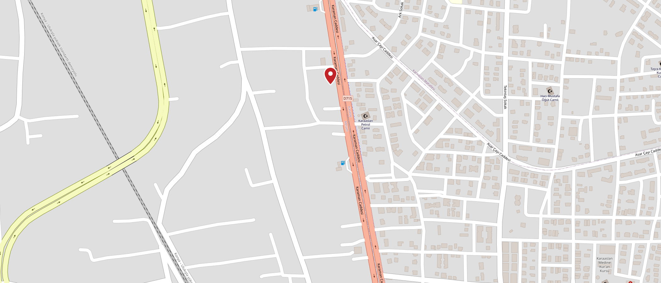 Enfes Etliekmek & Çorba’nın Meram’da Karaman Caddesi üzerindeki konumunu gösteren harita